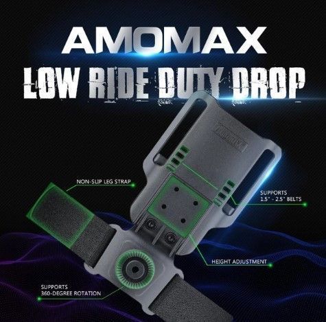 Стегнова кобура Amomax для пістолета ТТ чорна + лопатка