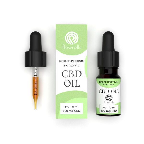 🌿 Масло КБД 500 мг Flowrolls Medic Broad Spectrum 10 мл Польша НФ-00001493 фото