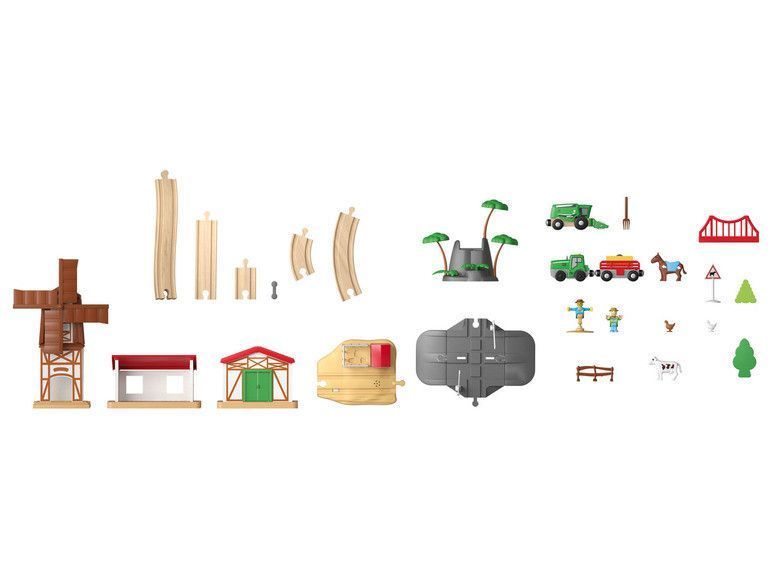 🚗 Деревянная железная дорога Ферма PLAYTIVE 56 елементов IAN367227 фото