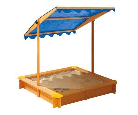 Дитяча дерев'яна пісочниця з накриттям PlayTive IAN375536 фото