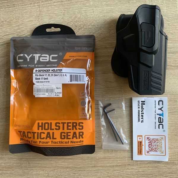 🛡️Кобура пластикова для Glock 17, 22, 31 Cytac R-Defender пісочна CY-G17G4F фото