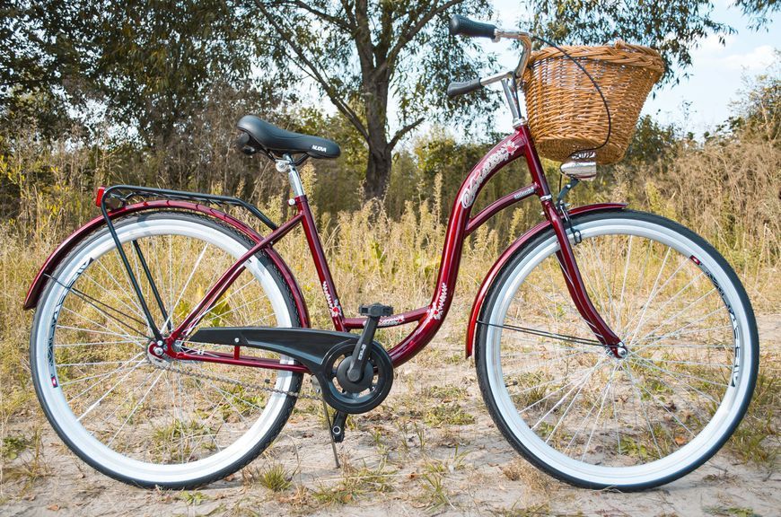 🚴&zwj;♀️Велосипед женский городской VANESSA 28 Red с корзиной Польша