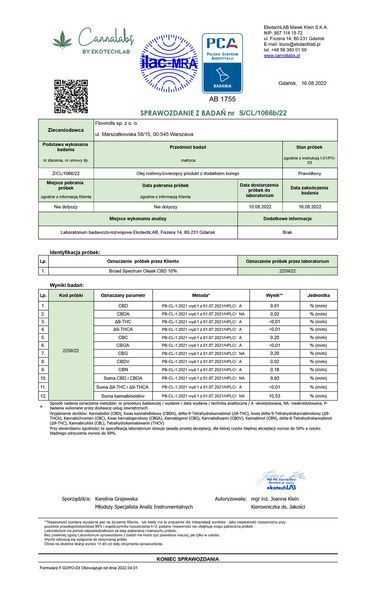 🌿 Масло КБД 10% Flowrolls Натуральное масло конопли 10 мл НФ-00001494 фото