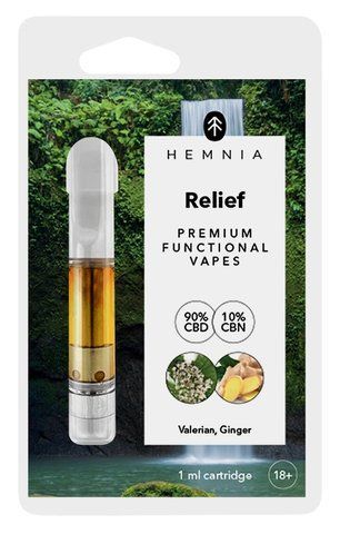 🌿 Картридж Hemnia Relief | 1 мл | 90% CBD + 10% CBN | 510 ОК- фото