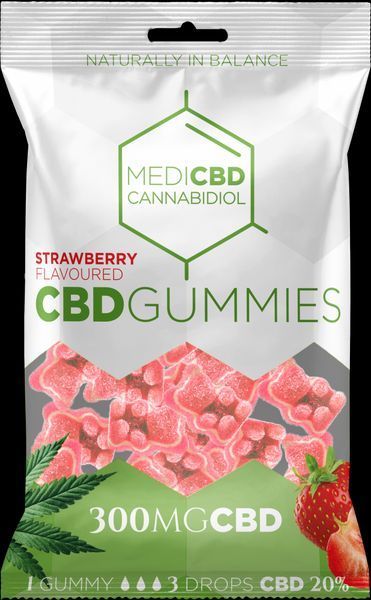 🍓 MediCBD Gummies Strawberry | 300 мг | 20% CBD | Жевательные мишки с клубникой