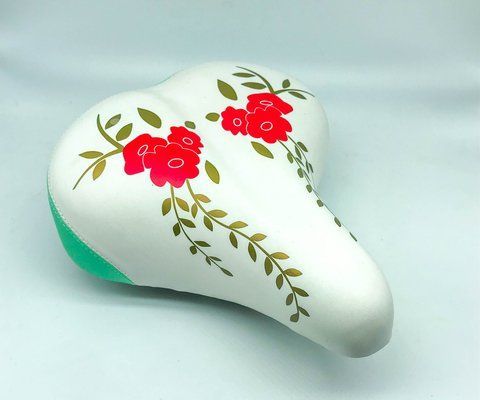 Седло для велосипеда на пружинах Green-White