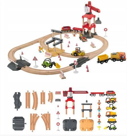 🚂 Мега набір дерев'яної залізниці PlayTive 272 ел Німеччина 2225527951 фото