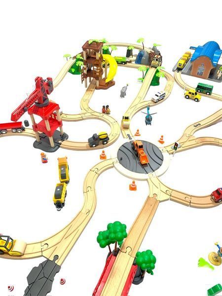 🚂 Мега набір дерев'яної залізниці PlayTive 272 ел Німеччина 2225527951 фото