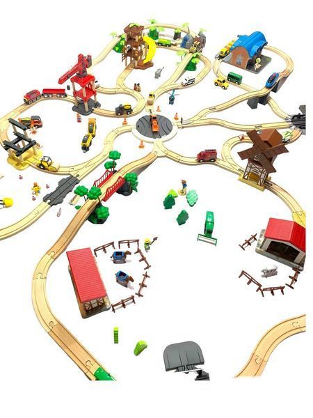🚂 Мега набір дерев'яної залізниці PlayTive 272 ел Німеччина 2225527951 фото