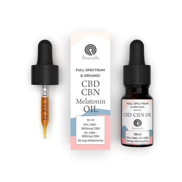 🌿 Масло КБД 10% + CBN 5% + Мелатонин Flowrolls Формула для сна, 10 мл НФ-00015281 фото