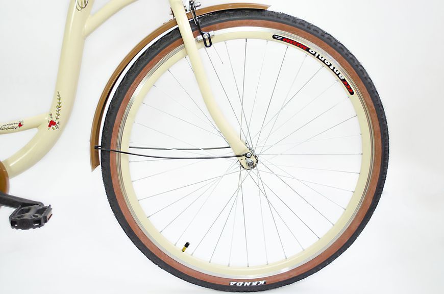 🚴&zwj;♀️ Уценка! Велосипед женский городской VANESSA 28 crem з кошиком Польща НФ-00000440 фото