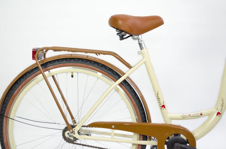 🚴&zwj;♀️ Уценка! Велосипед женский городской VANESSA 28 crem з кошиком Польща НФ-00000440 фото